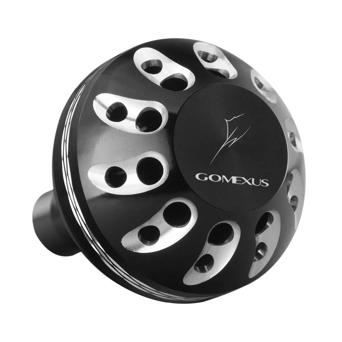 Gomexus CNC Small Spin Reel Power Knob-Reels - Spares & Custom Parts-Gomexus-Black & Silver-47mm-Fishing Station