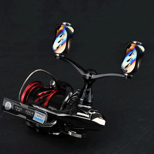 Gomexus Double Spinning Handle Aluminium 98mm-Reels - Spares & Custom Parts-Gomexus-Black, Flame Silver-Fishing Station