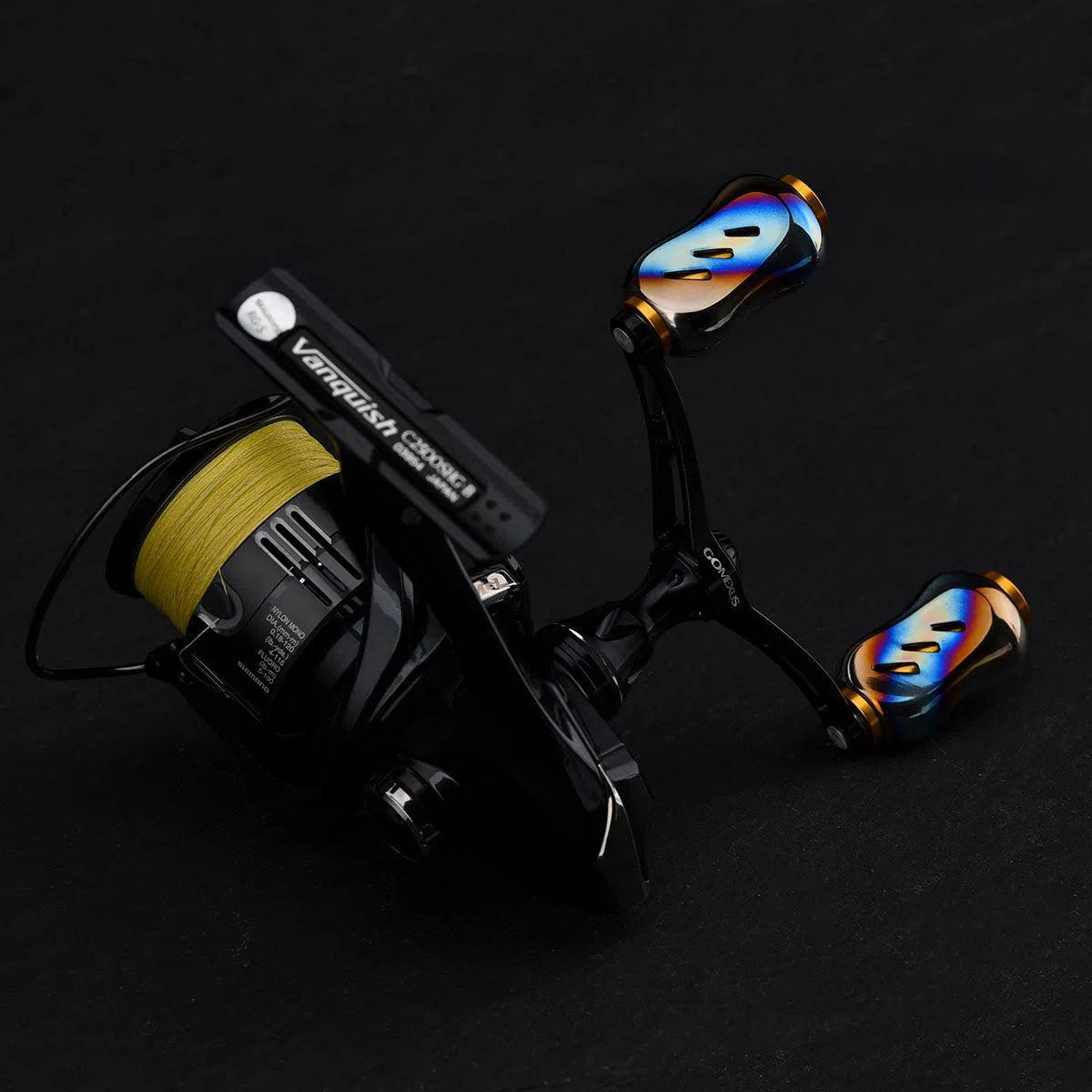 Gomexus Double Spinning Handle Aluminium 98mm-Reels - Spares & Custom Parts-Gomexus-Black, Flame Silver-Fishing Station