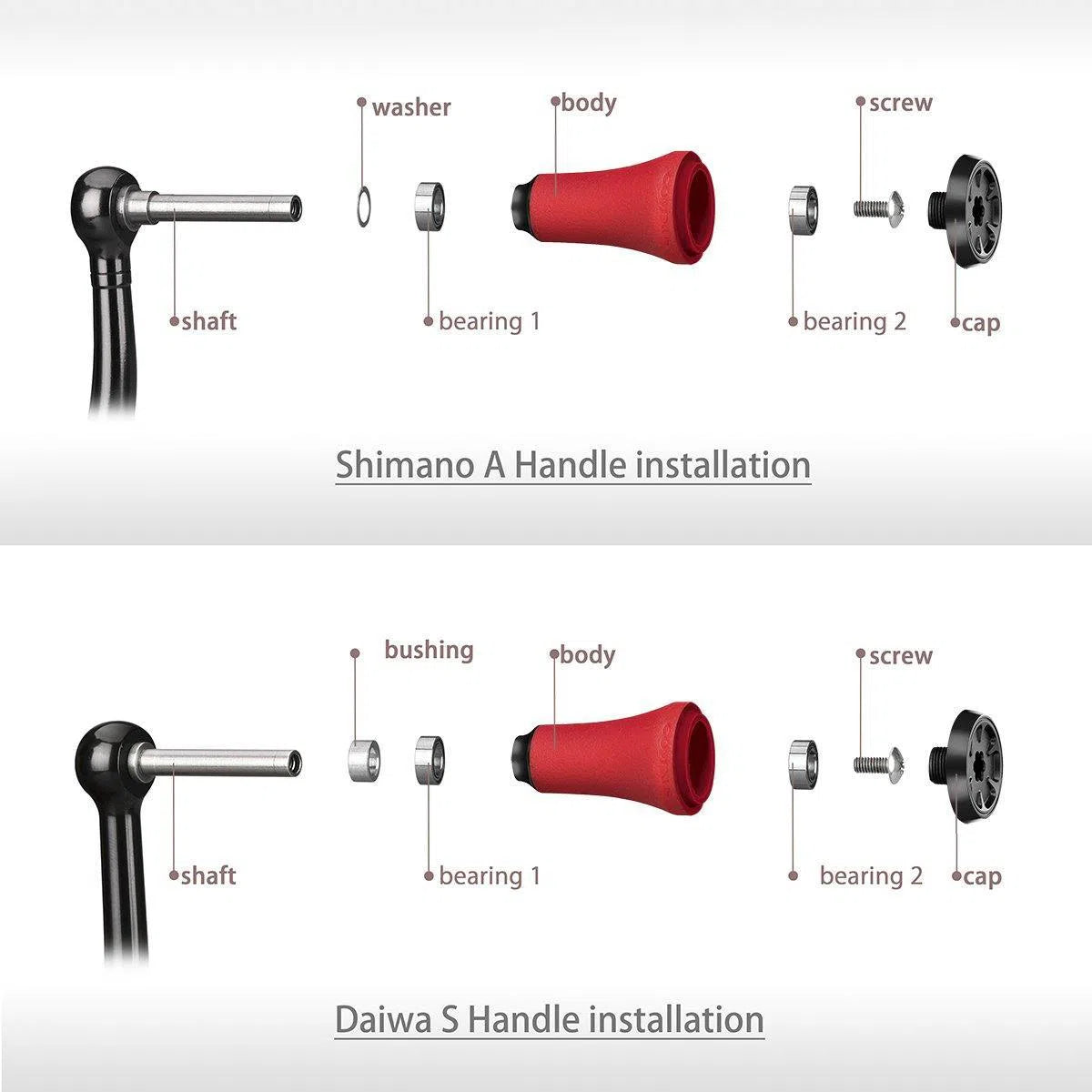 Gomexus TPE Reel Power Knob 20mm TPE20-Reels - Spares & Custom Parts-Gomexus-Black & Silver-Fishing Station