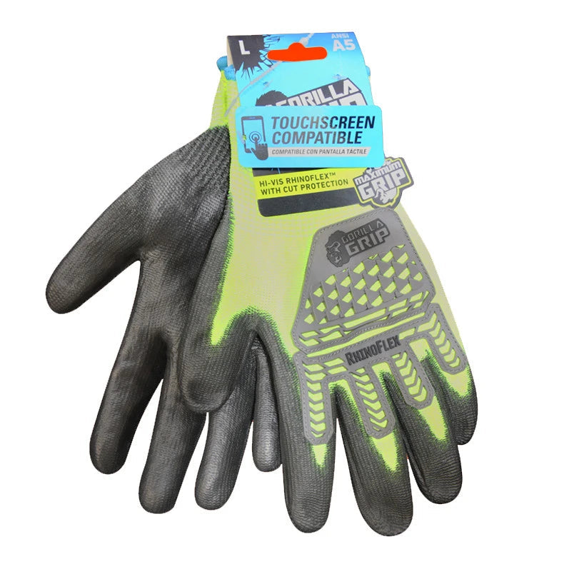 Gorilla Grip HiVis Rhinoflex ANSI A5 Glove Fishing Station