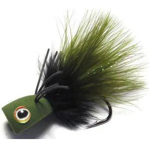 H2O Bass Popping Bug Fly-Lure - Saltwater Fly-H20-Olive-Fishing Station