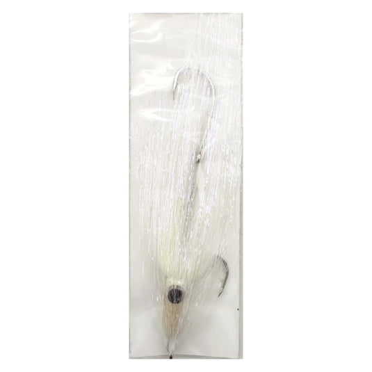 H2O Tandem Psycho Squid Fly-Lure - Saltwater Fly-H20-White-
