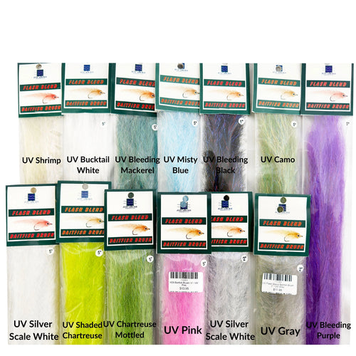 H2O Flash Blend Baitfish Brush-Fly Fishing - Fly Tying Material-H20-UV Bucktail White-5
