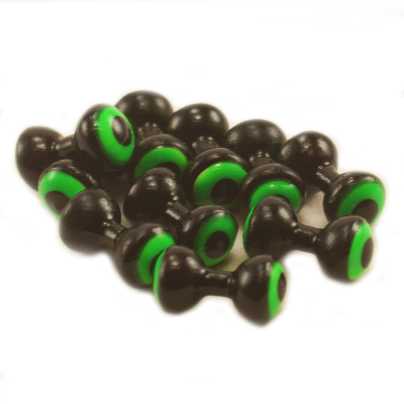 Load image into Gallery viewer, Hareline Double Pupil Lead Eyes-Fly Fishing - Fly Components-Hareline Dubbin LLC-Black w/ Fl Chartreuse &amp; Black Pupil-X-Large-Fishing Station
