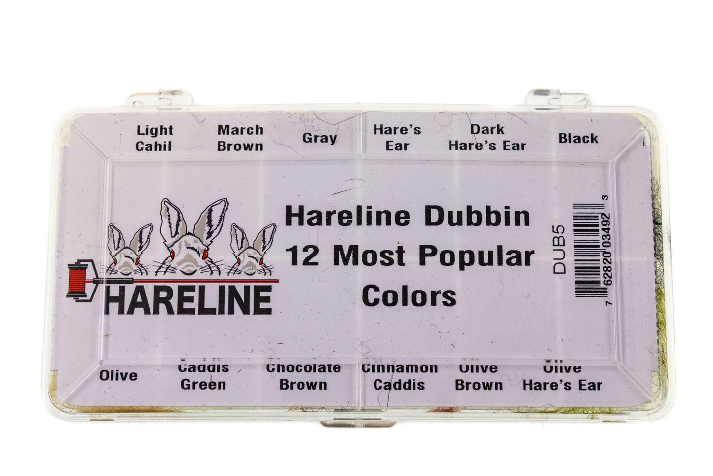 Hareline 12 Most Popular Colours Dub Dispenser Fishing Station