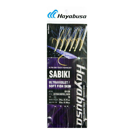 Hayabusa Sabiki EX129 UV Mackerel Skin Bait Jig-Lure - Sabiki /Bait Jig-Hayabusa-#10-Fishing Station