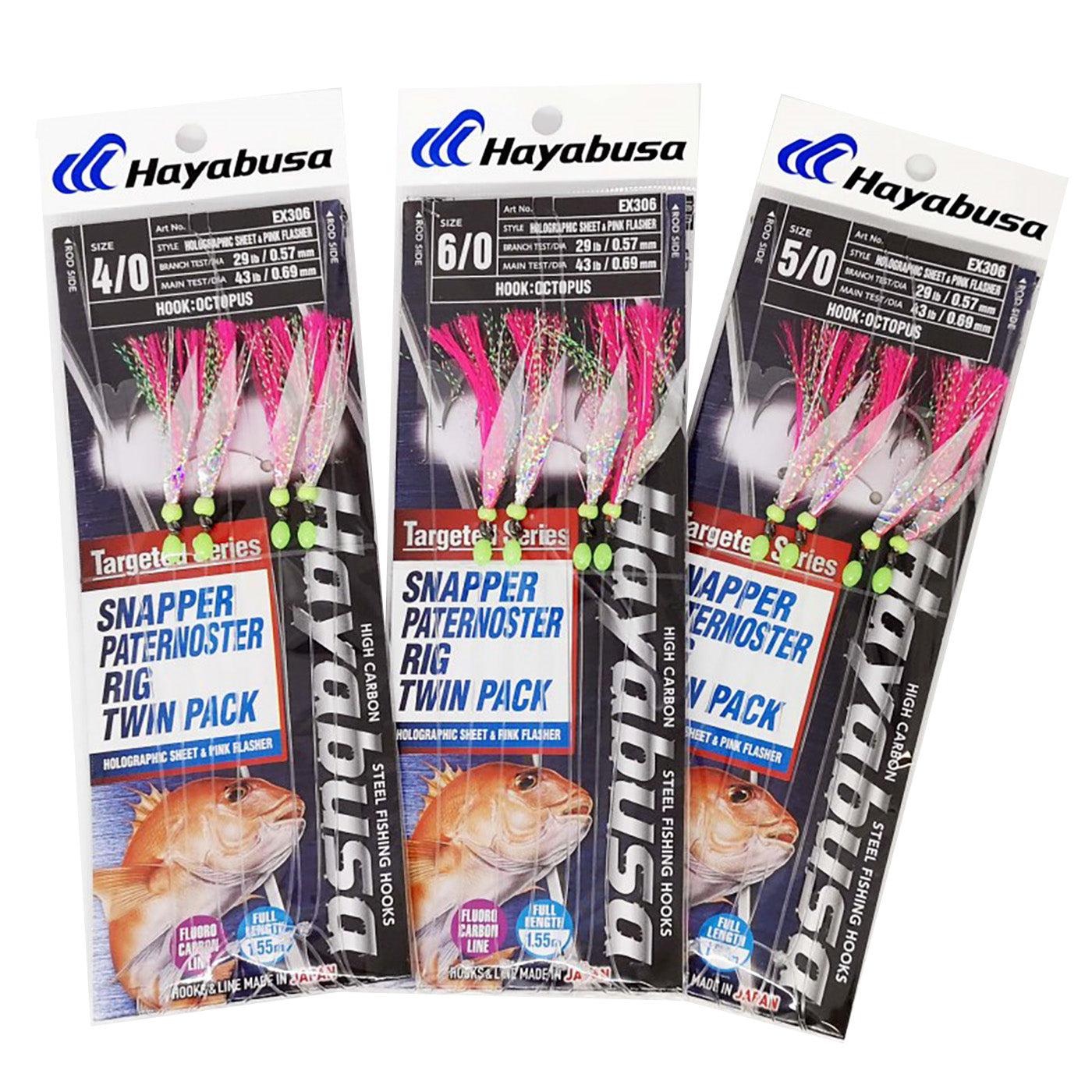 Hayabusa Snapper Paternoster Flasher Rig Twin Pack EX306-Lure - Sabiki /Bait Jig-Hayabusa-#4/0-Fishing Station