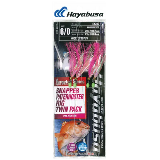 Hayabusa Snapper Paternoster Flasher Rig Twin Pack EX309-Lure - Sabiki /Bait Jig-Hayabusa-4/0-Fishing Station