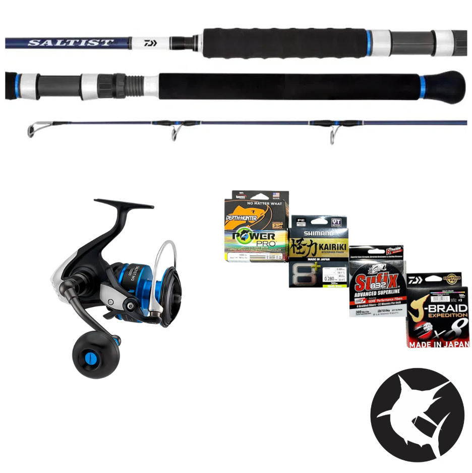 Heavy Rock LBG (Land Based Game) Spinning/Livebait Combo - Daiwa Saltist Hyper 962 / Saltist MQ 8000