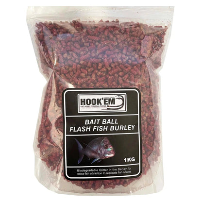 Hookem Bait Ball Flash Fish Burley Small Pellets-Bait Collecting & Burley-Hookem-1kg - Red Snapper-Fishing Station