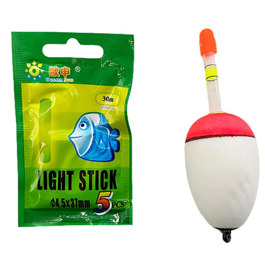 Hookem Foam Float with Glow Stick Attachment (incl Glow Stick)-Terminal Tackle - Floats & Stoppers-Hookem-10g-Fishing Station