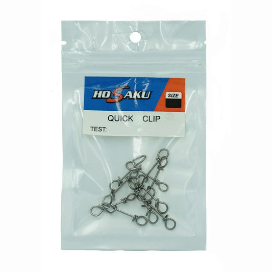 Hookem Quick Clips-Terminal Tackle - Swivels & Snaps-HoSaku-0 Tested 10kg - (12pc)-Fishing Station