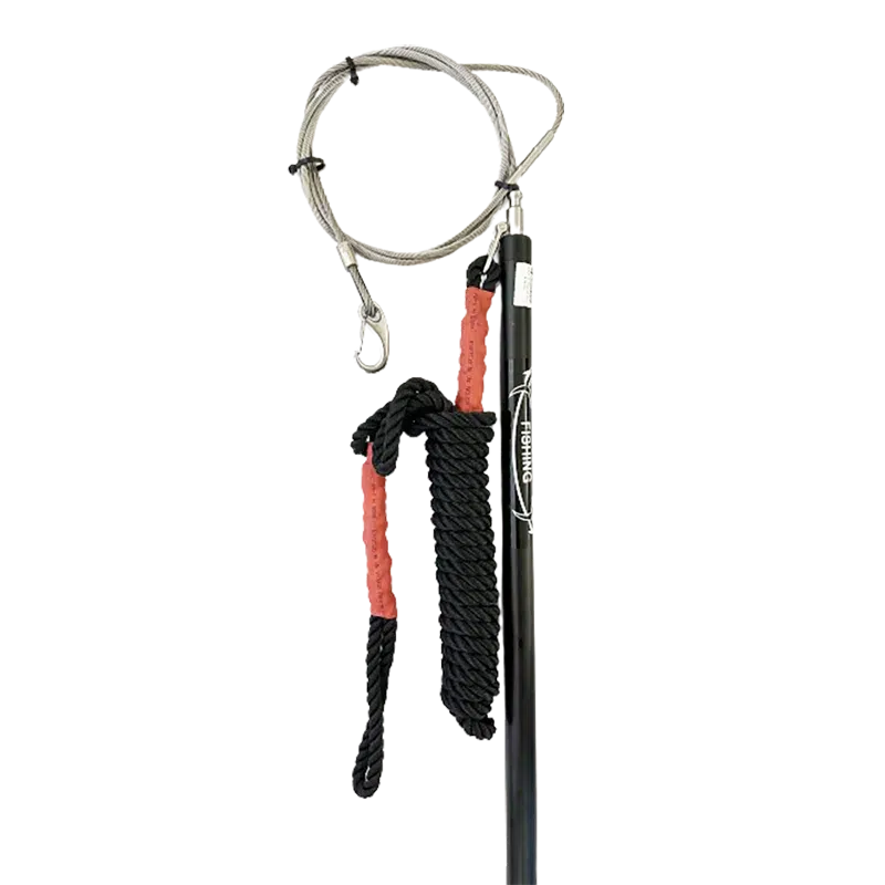 Hookem Tail Rope with Pole Aluminium Handle-Gaffs & Catch and Release Tools-Hookem-TR006 -6mm cable 1.6m Handle-Fishing Station