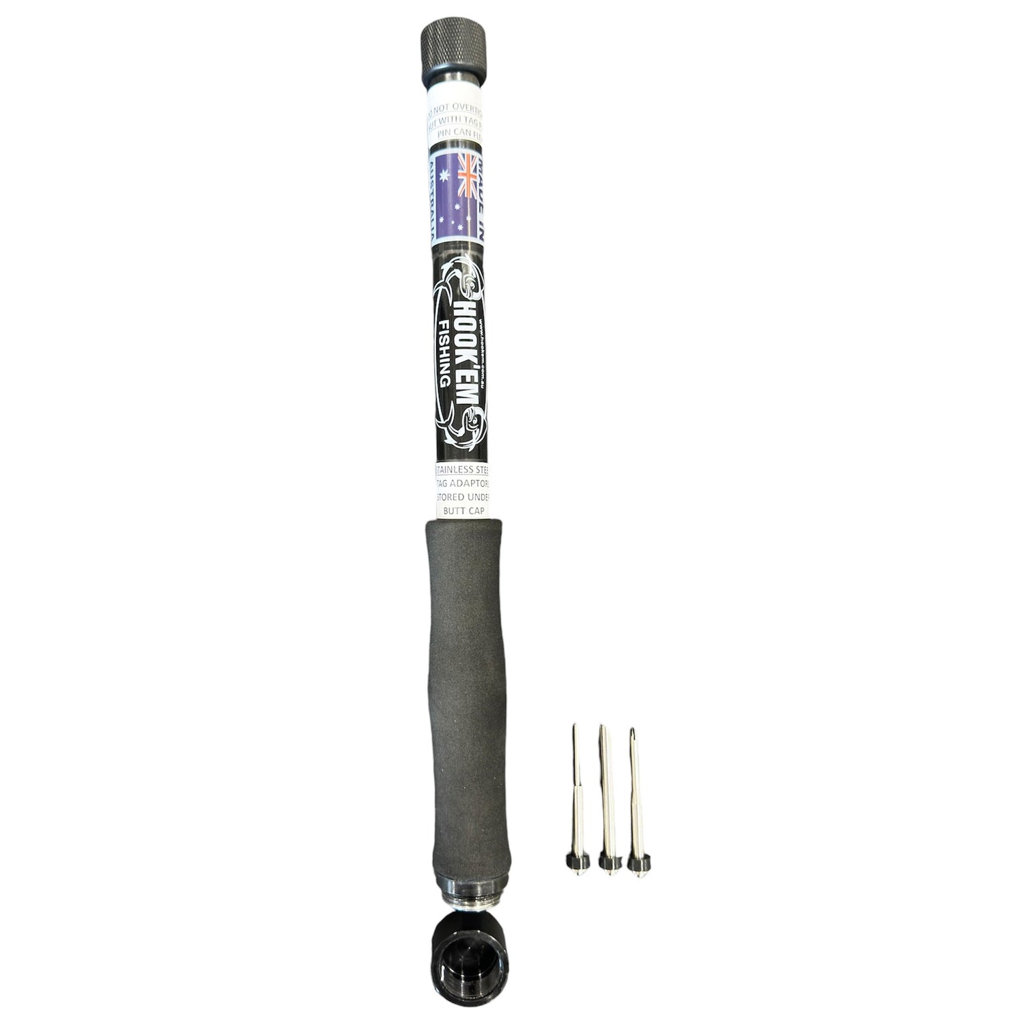 Hookem Hand Tagger Tag Pole with 3 Tag Heads-Gaffs & Catch and Release Tools-Hookem-30cm Handle-Fishing Station