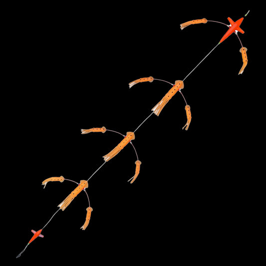 Hookem Surface Teaser Excited Bird Flip Flop-Teasers-Hookem-Orange Glow-Fishing Station