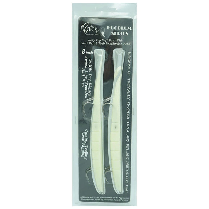 ICatch Hoodlum Series Lollipop Soft Baits-Lure - Soft Plastic-ICatch-White-12