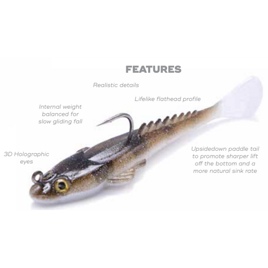 MMD Flatfish Soft Plastic Lure-Lure - Soft Plastic-MMD Fishing-110mm (13.4g)-Dark Knight-Fishing Station