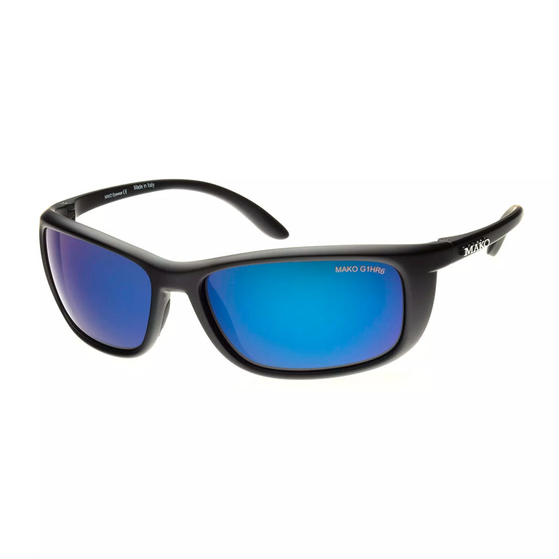 Load image into Gallery viewer, Mako Polarised Sunglasses - Blade-Sunglasses-Mako-Mt Blk Glass HDIR Blue Brown Mirror (9569-M01-G1HR-Fishing Station
