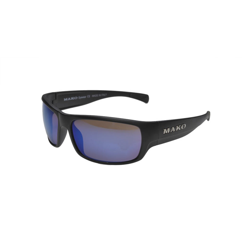Mako Polarised Sunglasses - Escape-Sunglasses-Mako-Mt Blk Glass HDIR Blue Mirror (9581-M01-G1HR6)-Fishing Station
