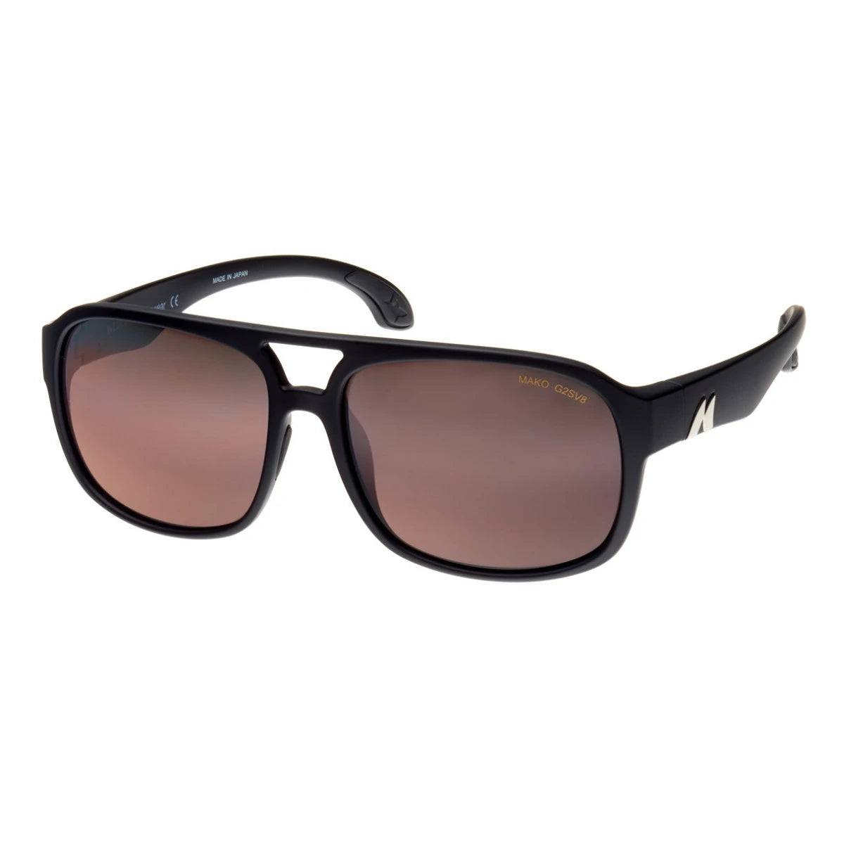 Mako Polarised Sunglasses - Harries-Sunglasses-Mako-Mt Blk Glass Rose Green Mirror (9606-M01-G2H5)-Fishing Station