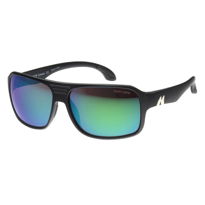 Mako SLEEK XL Glass Grey Mirrored Sunglasses – 9517 MO1 HOHR – Matte Black Frame, Polarised