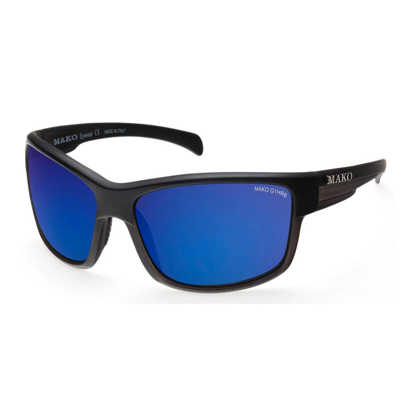Mako Polarised Sunglasses - Shadow-Sunglasses-Mako-Mt Blk/GreyTort Glass HDIR Blue Mirror (9585-M03-G-Fishing Station