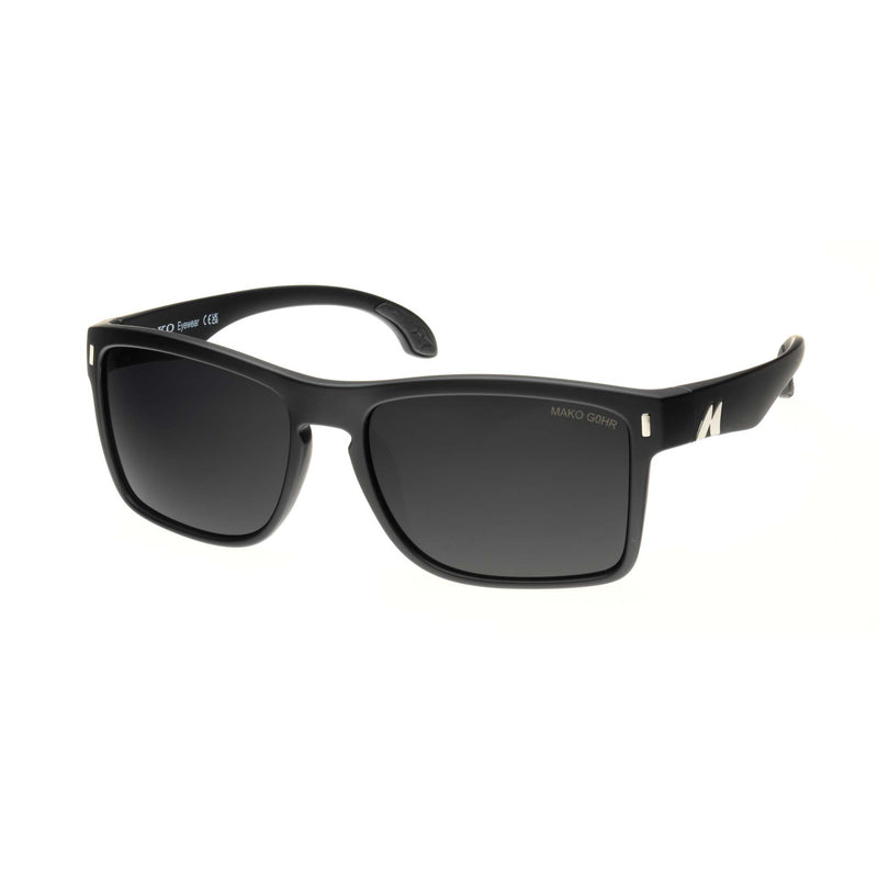 Load image into Gallery viewer, Mako Polarised Sunglasses - GT XL-Sunglasses-Mako-Mt Blk Glass HDIR Grey (9615-M01-G0HR)-Fishing Station
