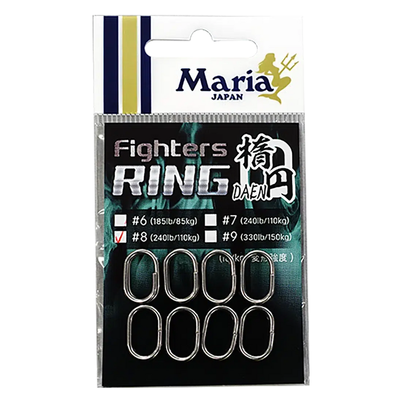 Load image into Gallery viewer, Maria Fighters Oval Split Ring-Terminal Tackle - Swivels &amp; Snaps-Maria-#5 (150lb 8pc)-Fishing Station
