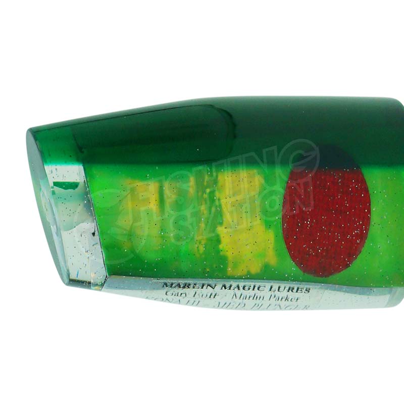 Marlin Magic Medium Plunger-Lure - Skirted Trolling-Marlin Magic-Green/Yellow Red Eye-Fishing Station