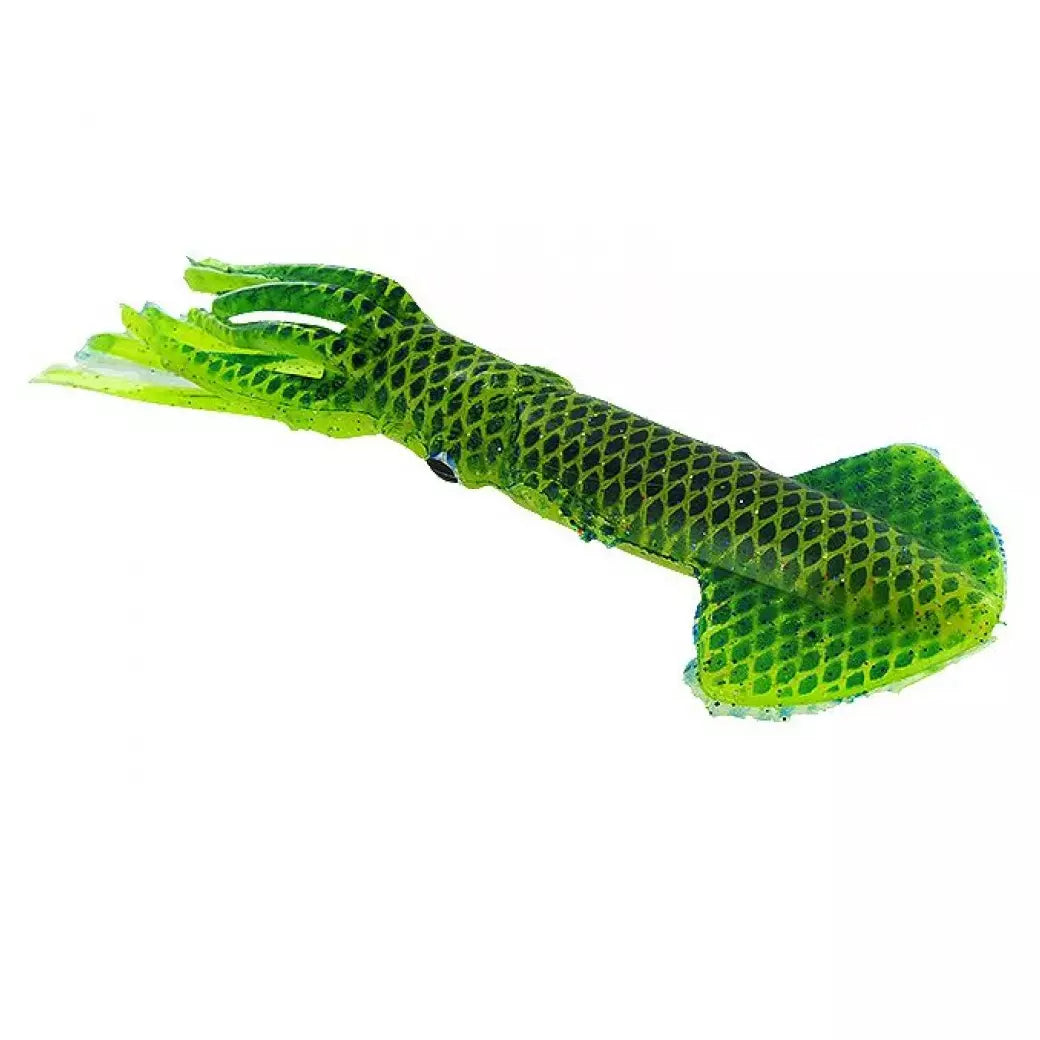 Mold Craft Soft Squirt Squid Scaled-Teasers-Mold Craft-9"-Chartreuse/Blue-Fishing Station