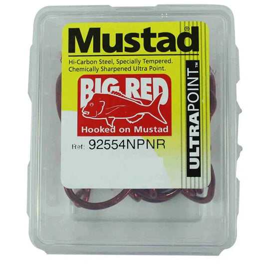 Mustad 92554NPNR Big Red - Box-Hooks - Single-Mustad-Size 3/0-Fishing Station