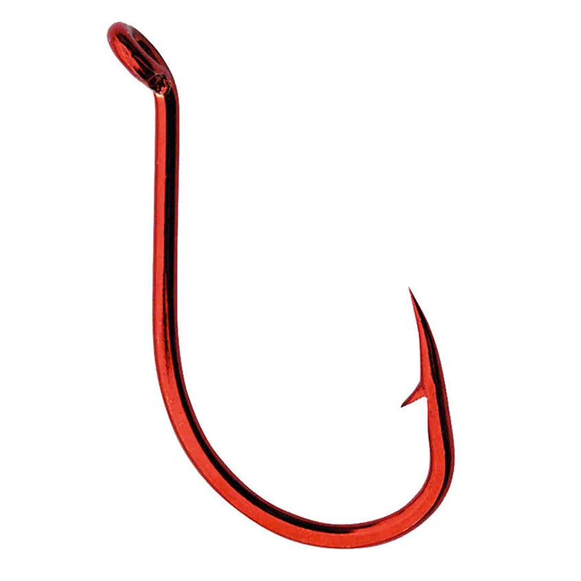 Mustad 92554NPNR Big Red - Box-Hooks - Single-Mustad-Size 3/0-Fishing Station