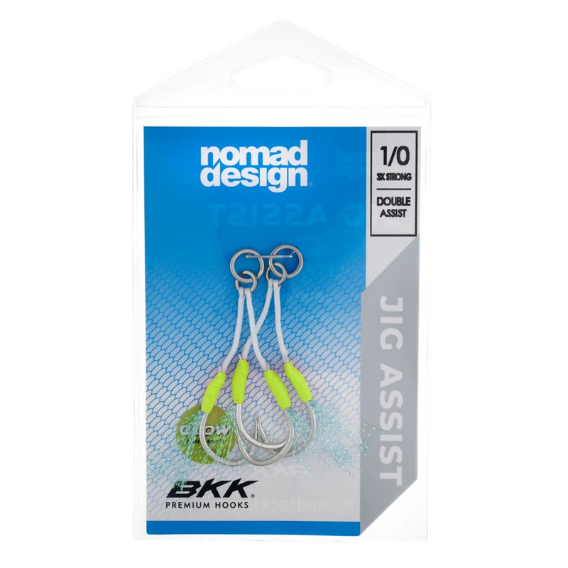 Load image into Gallery viewer, Nomad Design Jig Assist Hooks - Double 3X Strong Chartreuse
