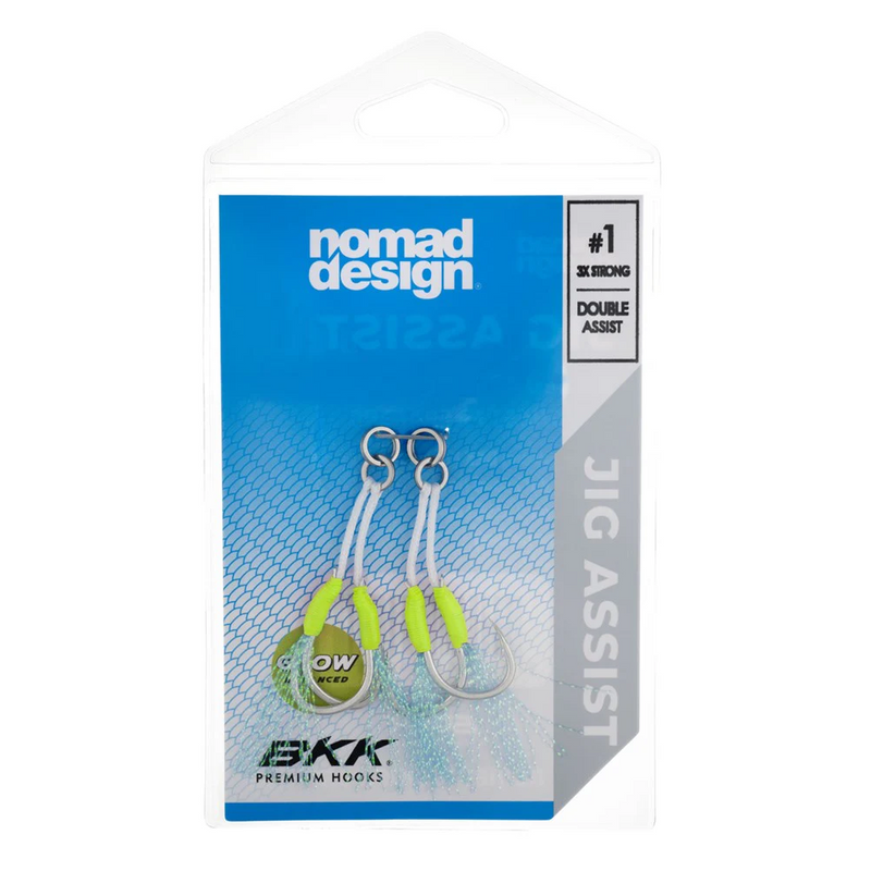 Load image into Gallery viewer, Nomad Design Jig Assist Hooks - Double 3X Strong Chartreuse
