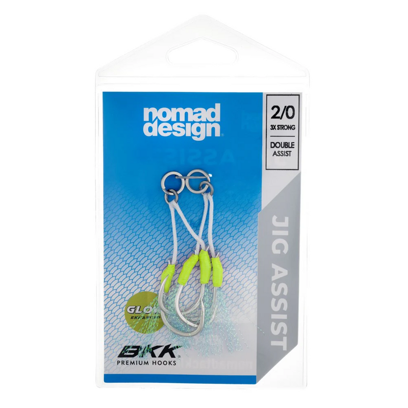 Load image into Gallery viewer, Nomad Design Jig Assist Hooks - Double 3X Strong Chartreuse
