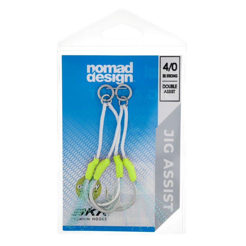 Load image into Gallery viewer, Nomad Design Jig Assist Hooks - Double 3X Strong Chartreuse
