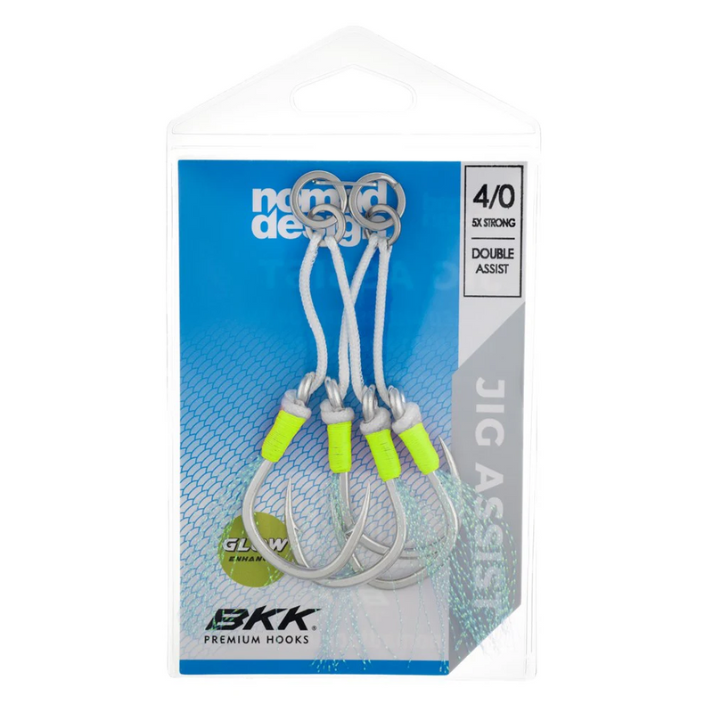 Load image into Gallery viewer, Nomad Design Jig Assist Hooks - Double 5X Strong Chartreuse
