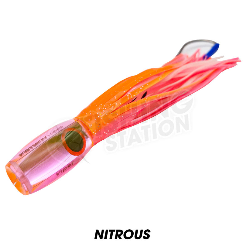 Load image into Gallery viewer, Fatboy Lures 6&quot; Viper with Custom Single Hook Rig Skirted Trolling Lure
