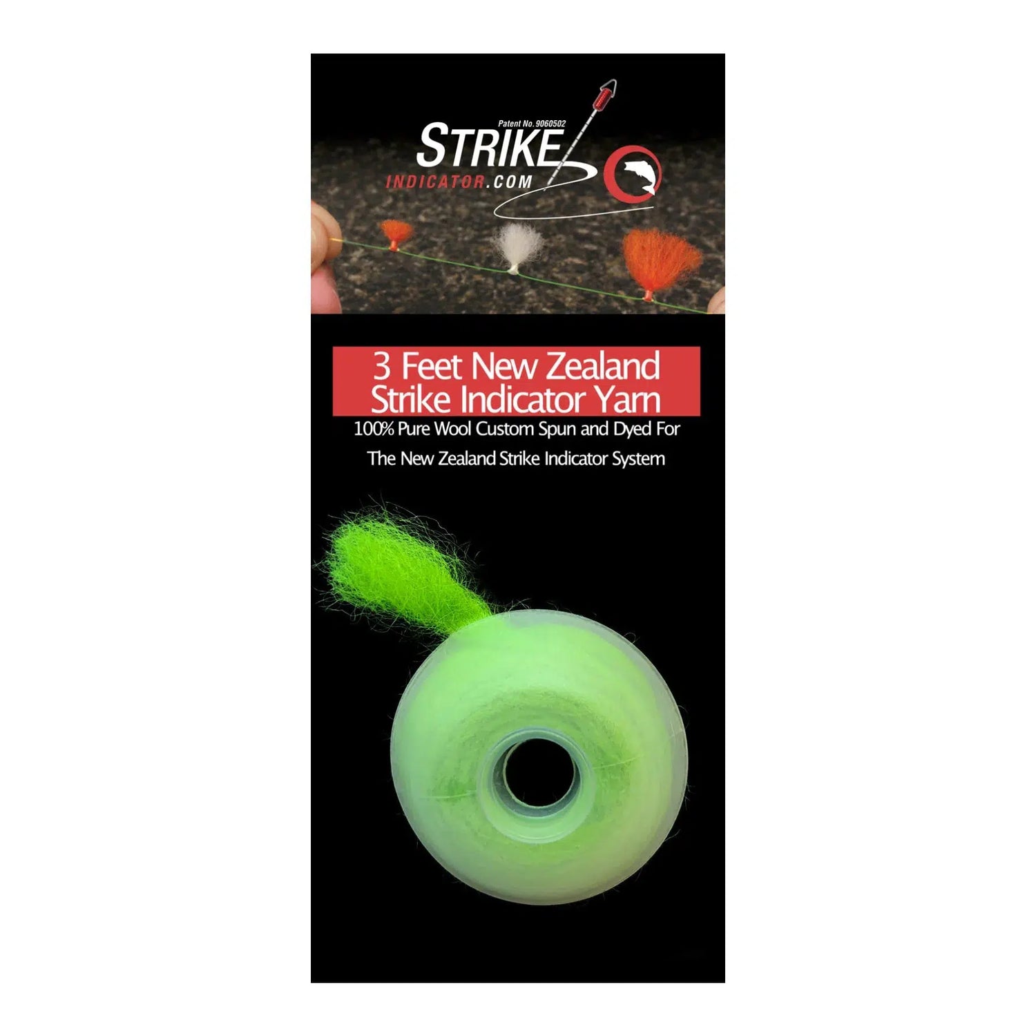 New Zealand Strike Indicator Wool Yarn Spool-Fly Fishing - Fly Tying Material-Strike Indicator-Fluorescent Green-Fishing Station