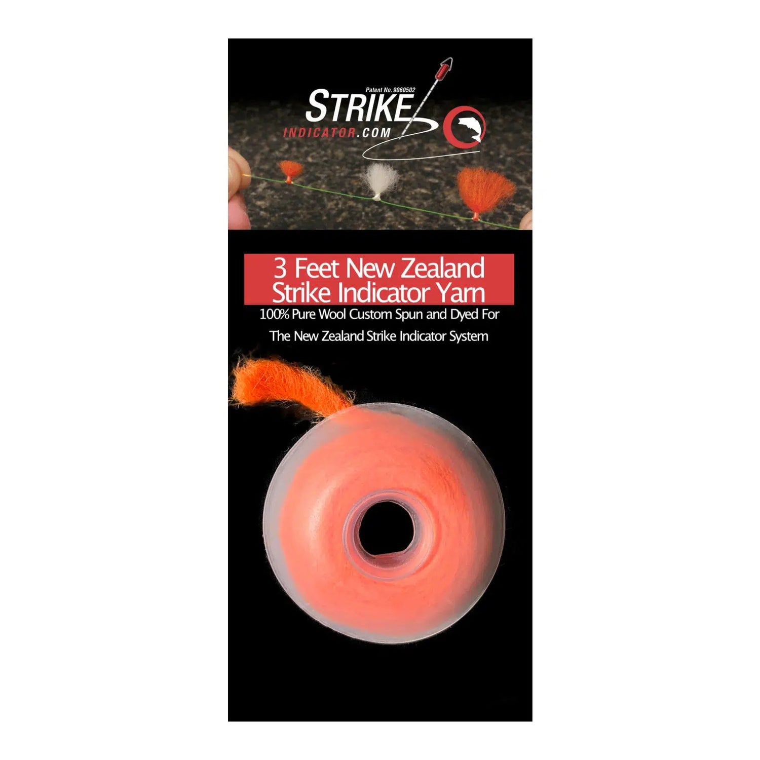 New Zealand Strike Indicator Wool Yarn Spool-Fly Fishing - Fly Tying Material-Strike Indicator-Radioactive Orange-Fishing Station