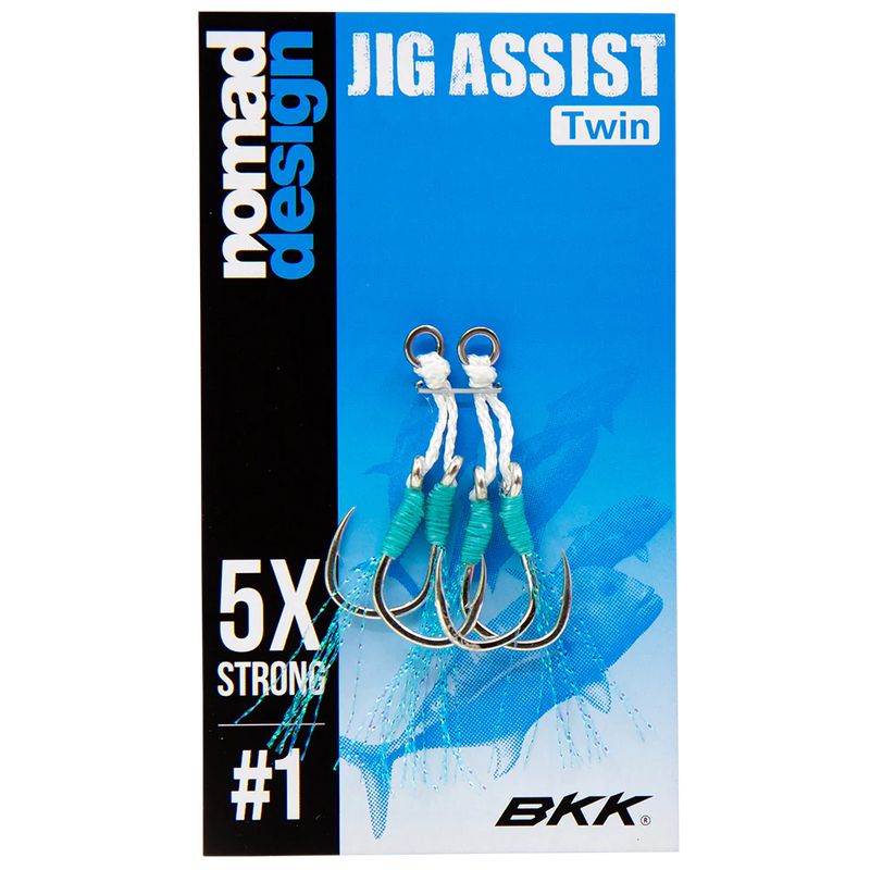 Load image into Gallery viewer, Nomad Design Rigged Jig Assist Hooks-Hooks - Assist-Nomad-Size #1 (Twin Set) (2pc)-Fishing Station

