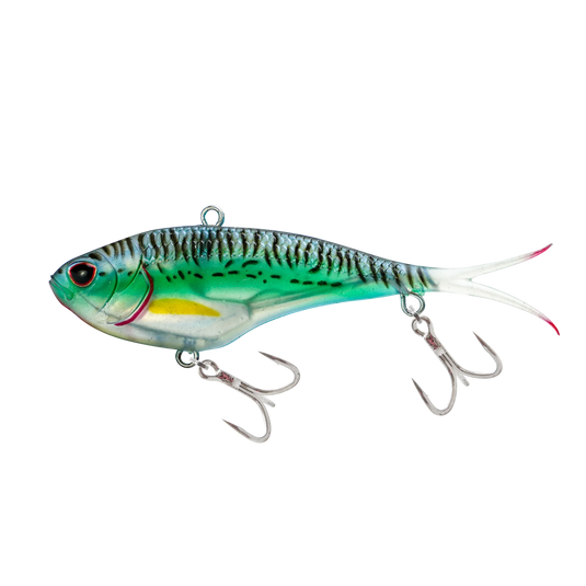 Nomad Vertrex Max Vibe-Lure - Blades & Vibe-Nomad-130mm - 65g-Silver Green Mackerel-Fishing Station