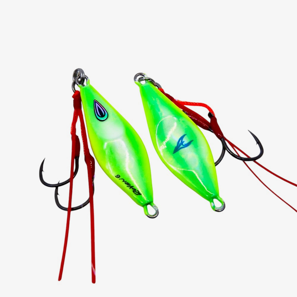 Ocean's Legacy Roven Rigged Micro Jig-Lure - Jig-Ocean's Legacy-10G-#9 Lime Green Glow-Fishing Station
