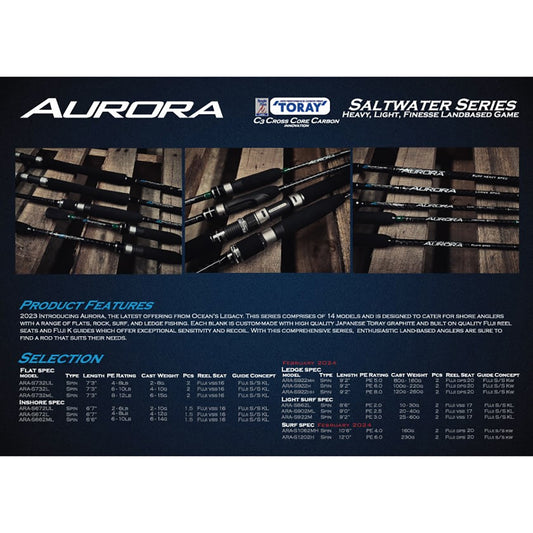 Ocean's Legacy Aurora Light Surf Rod-Rod-Ocean's Legacy-S862L-Fishing Station