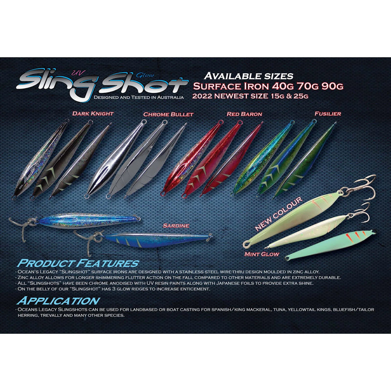 Load image into Gallery viewer, Ocean&#39;s Legacy Sling Shot Lure-Lure - Metal-Ocean&#39;s Legacy-3 Sardine Bluey-40g-Fishing Station
