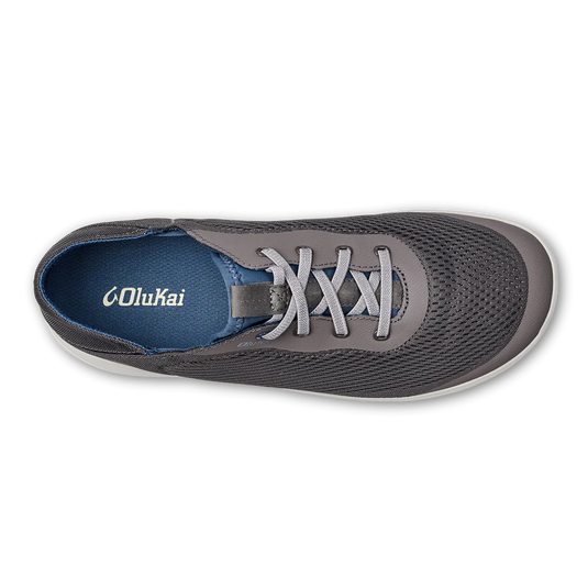 OluKai Moku Pae Mens Boat Shoes-Footwear-Olukai-Pavement / Vintage Blue-US 8-Fishing Station