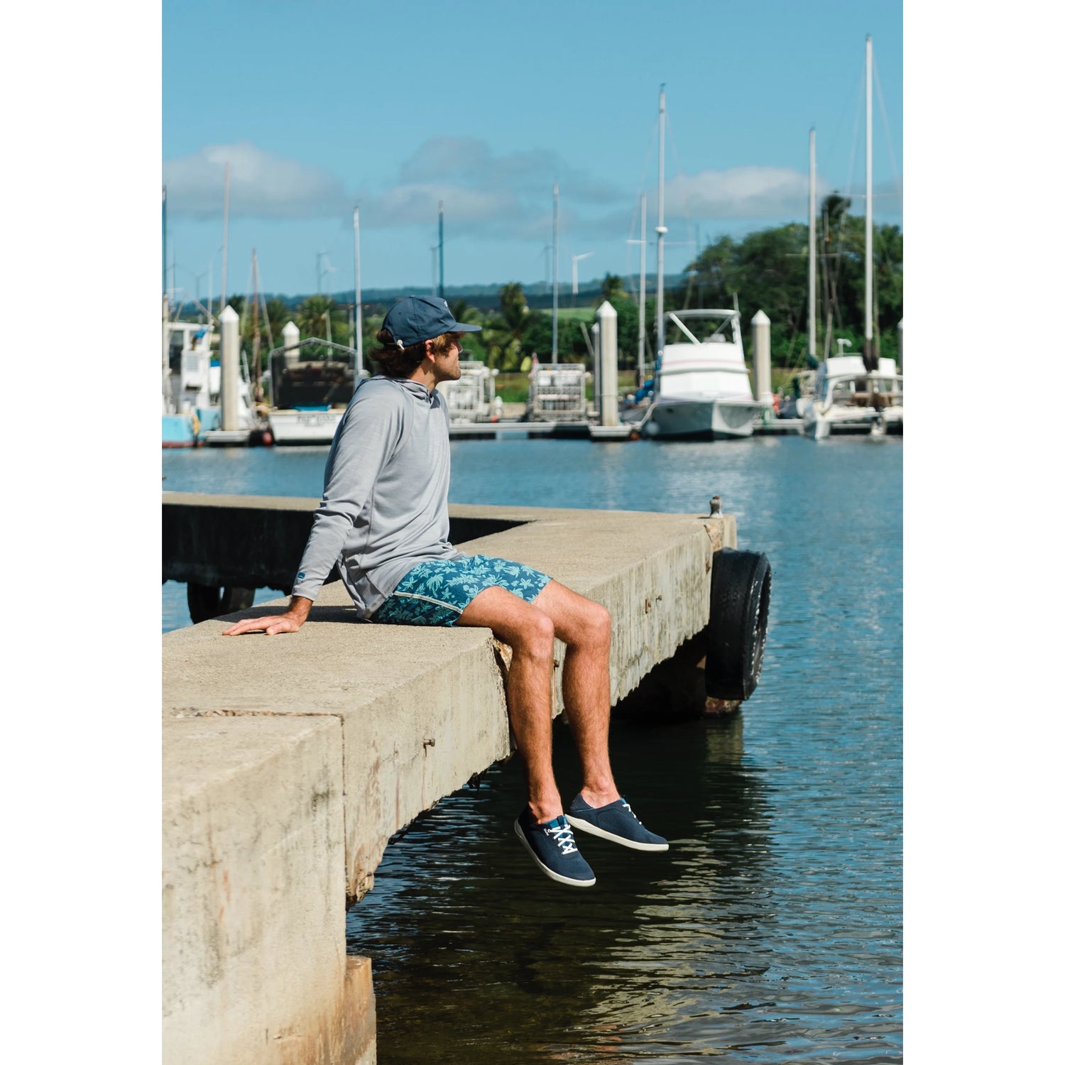 OluKai Moku Pae Mens Boat Shoes-Footwear-Olukai-Pavement / Vintage Blue-US 8-Fishing Station