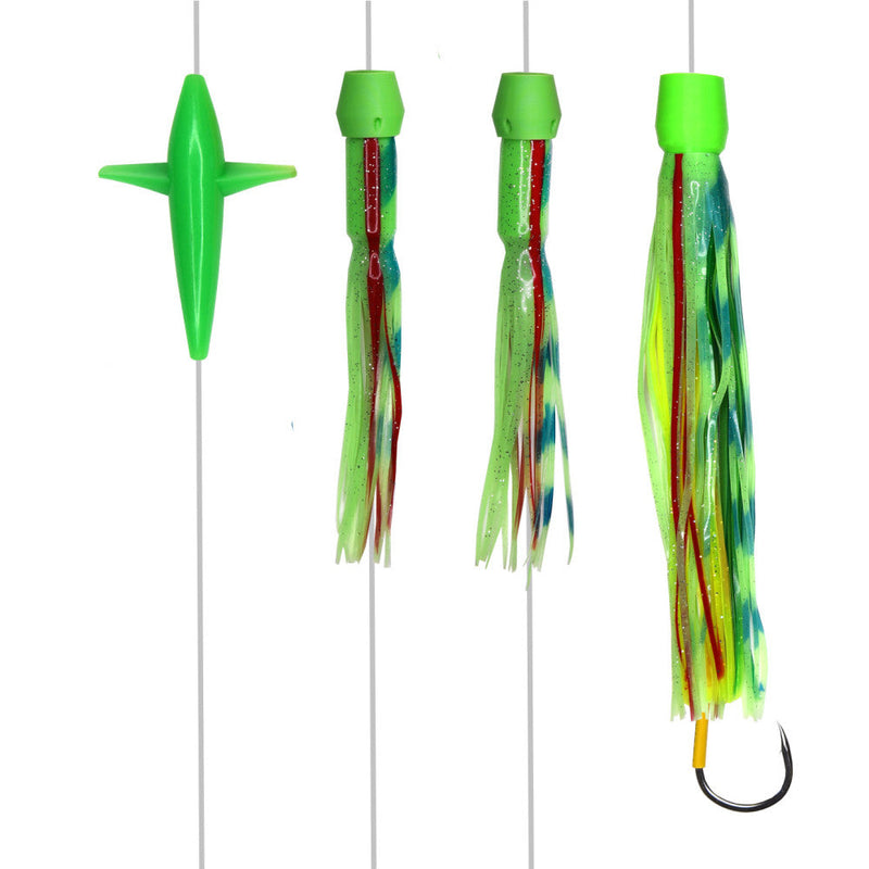 Load image into Gallery viewer, Pakula No Brainer Daisy Chain with Hooked Lure-Teasers-Pakula-Size 35 Lumo-Fishing Station
