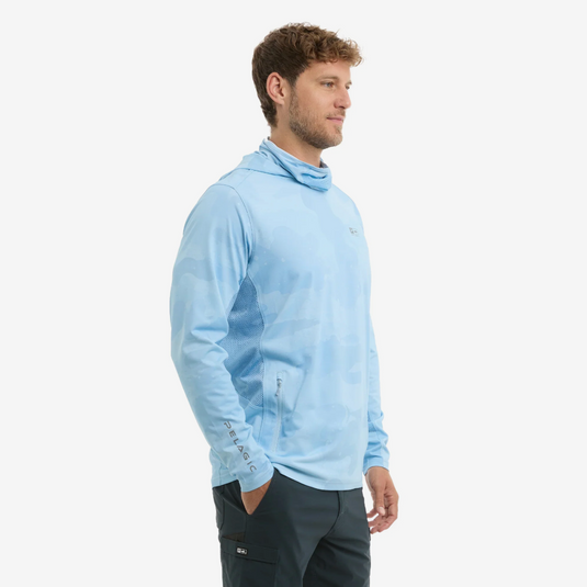 Pelagic Exo Tech Hooded Fishing Shirt - Brush Camo